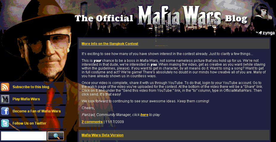 Offizieller Mafia Wars Blog von Zynga